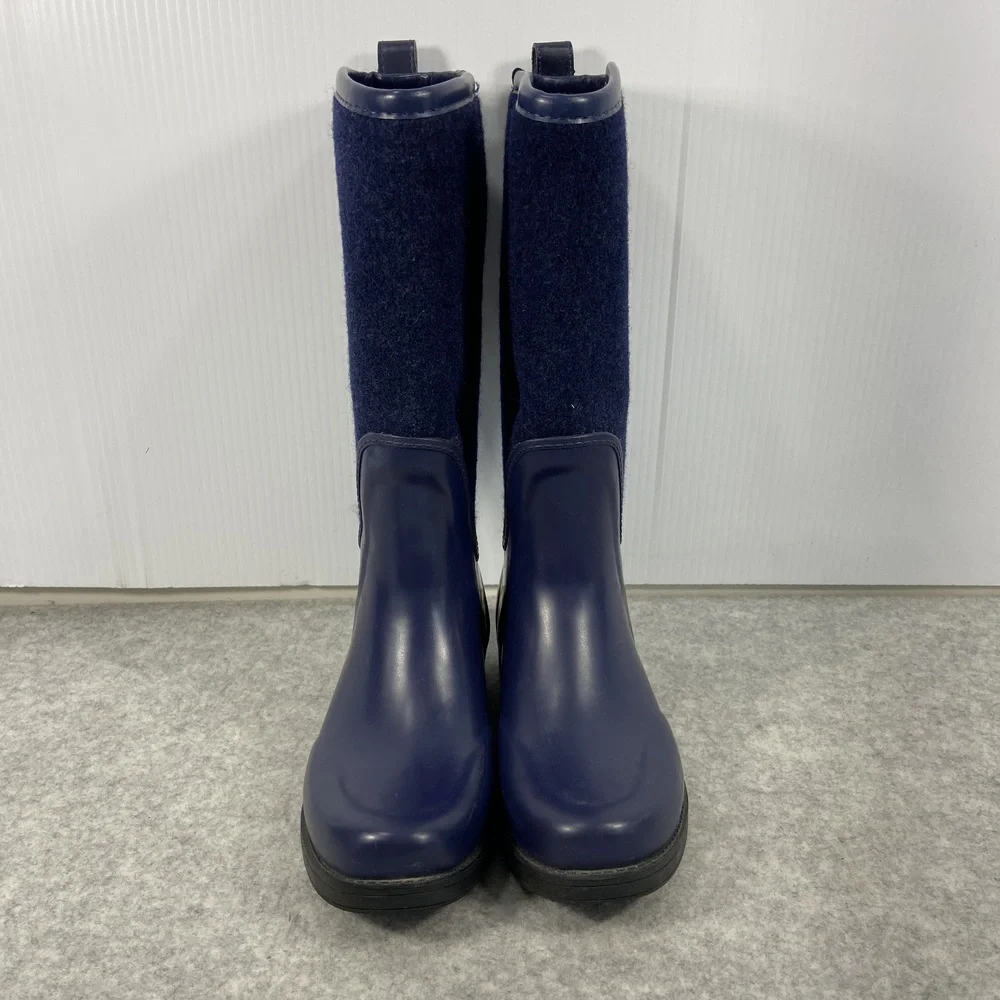 UGG Reignfall Tall Rain Boots‎ Knee High Pull On Navy Blue Womens Size 6